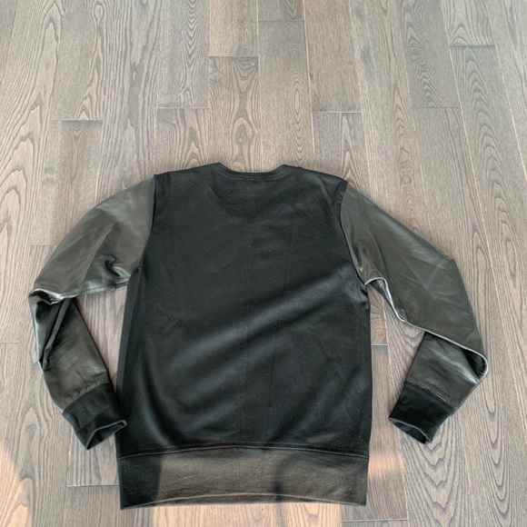 Helmut Lang Lamb Leather and Wool Sweatshirt - Picture 6 of 10